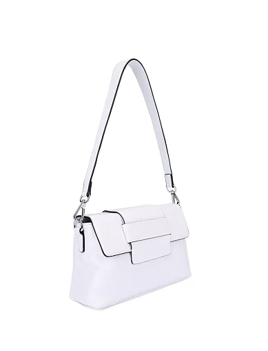 Женская сумка через плечо кожаная белая - фото 3 - Miraton