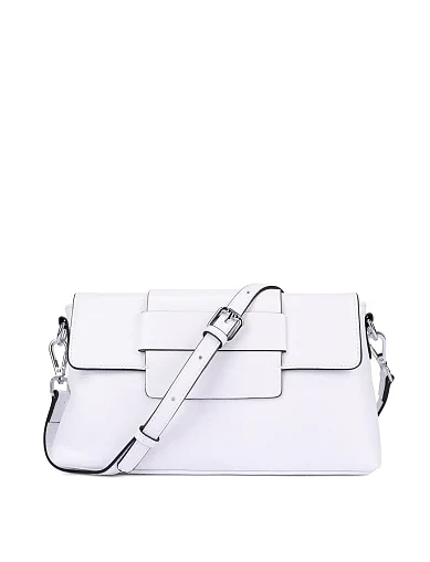 Женская сумка через плечо кожаная белая - фото 6 - Miraton