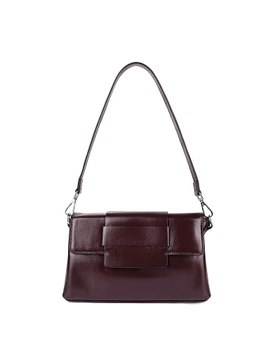 Женская сумка через плечо кожаная бордовая - фото 1 - Miraton