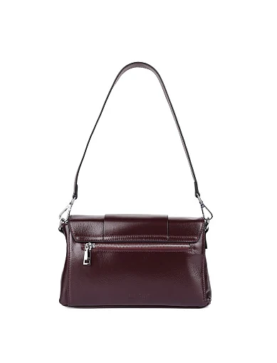 Женская сумка через плечо кожаная бордовая - фото 4 - Miraton