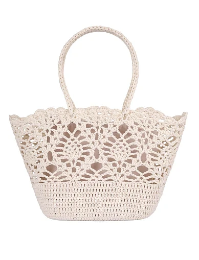 Жіноча сумка тканинна молочного кольору(B056113-1) - фото 1 - Miraton