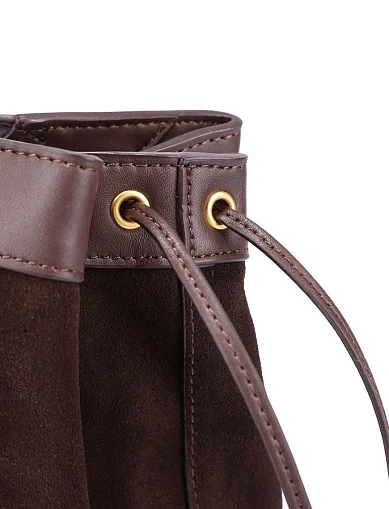 Женская сумка шоппер замшевая коричневая - фото 5 - Miraton