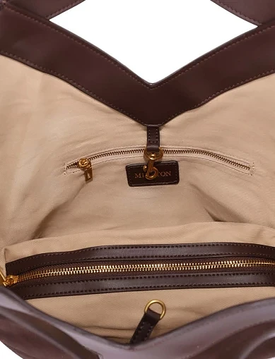 Женская сумка шоппер замшевая коричневая - фото 6 - Miraton