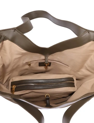 Женская сумка шоппер замшевая зеленая - фото 5 - Miraton