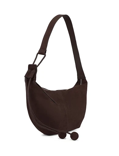 Жіноча сумка замшева коричнева(89-8787-1) - фото 3 - Miraton