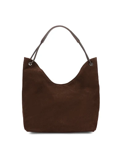 Жіноча сумка шоппер замшева коричнева(89-8703-1) - фото 1 - Miraton