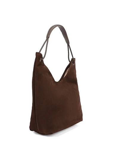 Жіноча сумка шоппер замшева коричнева(89-8703-1) - фото 3 - Miraton