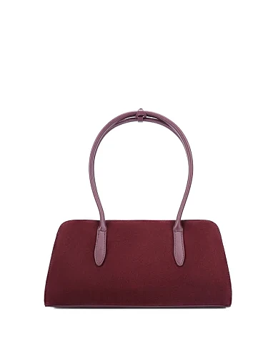 Жіноча сумка через плече замшева бордова(888016-1) - фото 4 - Miraton