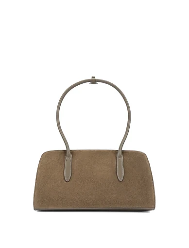 Женская сумка через плечо замшевая зеленая - фото 2 - Miraton