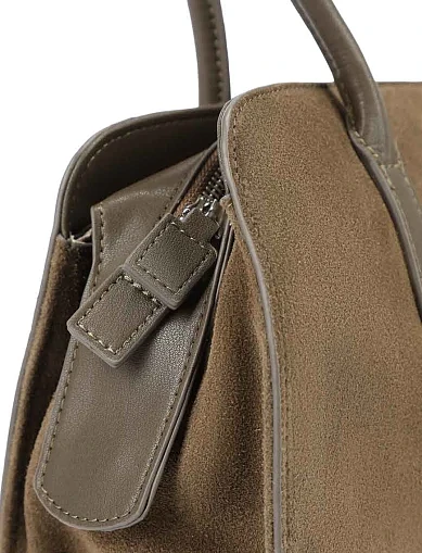 Женская сумка через плечо замшевая зеленая - фото 5 - Miraton