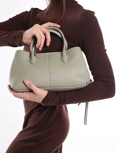 Женская сумка кожаная зеленая - фото 2 - Miraton