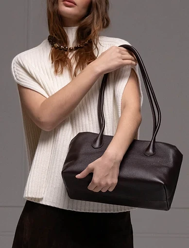 Жіноча сумка шкіряна коричнева(7812-2) - фото 2 - Miraton