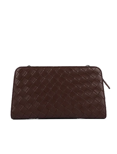 Кошелек на цепочке кожаный коричневый - фото 3 - Miraton