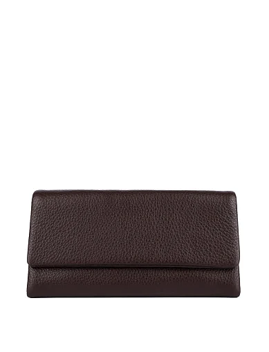 Кошелек на магните кожаный коричневый - фото 1 - Miraton
