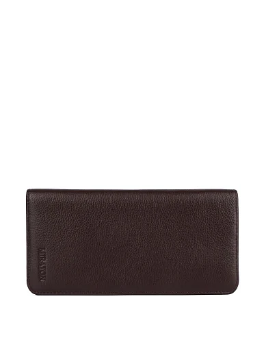 Кошелек на магните кожаный коричневый - фото 1 - Miraton