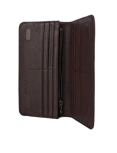 Кошелек на магните кожаный коричневый - фото 4 - Miraton