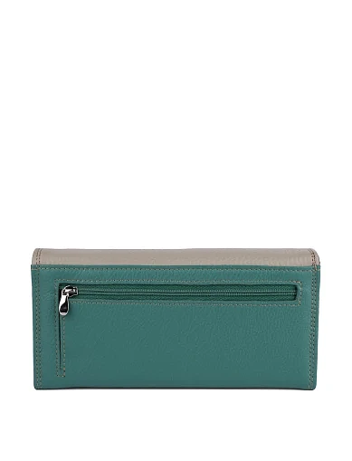 Кошелек на магните кожаный зеленый - фото 3 - Miraton