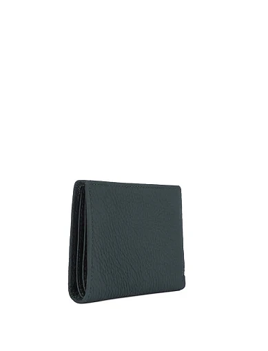 Гаманець на кнопці шкіряний зелений(1851-1861-3) - фото 2 - Miraton