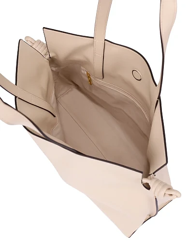 Женская сумка кожаная молочного цвета - фото 5 - Miraton