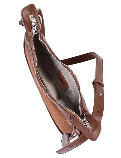 Женская сумка кожаная коричневая - фото 6 - Miraton