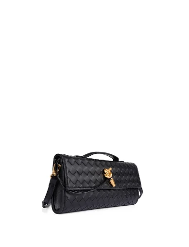 Женский клатч кожаный черный - фото 3 - Miraton