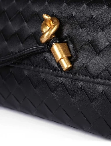 Женский клатч кожаный черный - фото 5 - Miraton