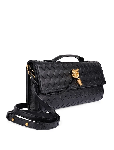 Женский клатч кожаный черный - фото 6 - Miraton