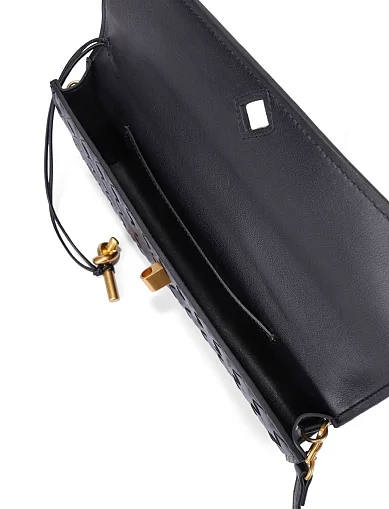 Женский клатч кожаный черный - фото 7 - Miraton