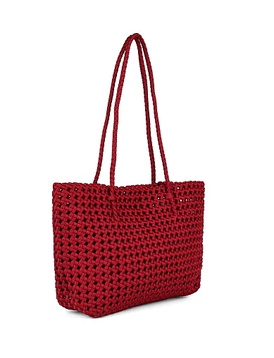 Женская сумка тканевая бордовая - фото 2 - Miraton