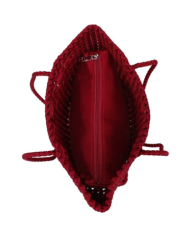 Женская сумка тканевая бордовая - фото 5 - Miraton