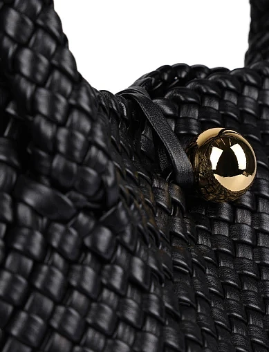 Женская сумка шоппер кожаная черная - фото 5 - Miraton