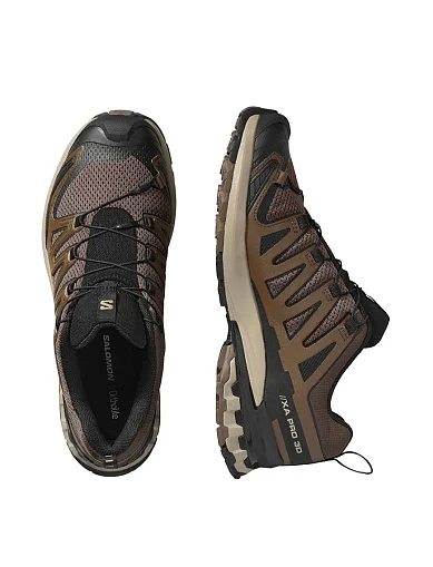 Мужские кроссовки Salomon XA PRO 3D V9 Falcon/D из экокожи коричневые - фото 5 - Miraton