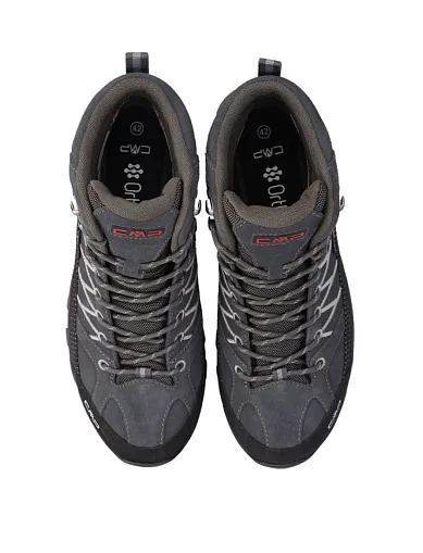 Мужские ботинки CMP RIGEL MID TREKKING SHOES WP кожаные темно-серые - фото 4 - Miraton