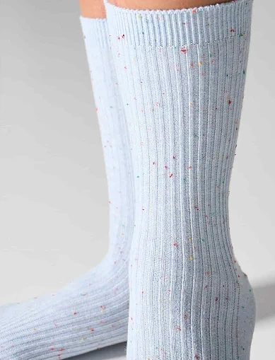 Носки женские хлопковые бело-голубые 2 шт. - фото 3 - Miraton
