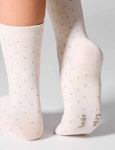 Носки женские хлопковые бежево-молочные 2 шт. - фото 3 - Miraton