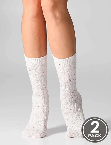 Носки женские шерстяные молочно-серые 2 шт. - фото 1 - Miraton