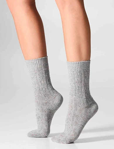 Носки женские шерстяные молочно-серые 2 шт. - фото 2 - Miraton