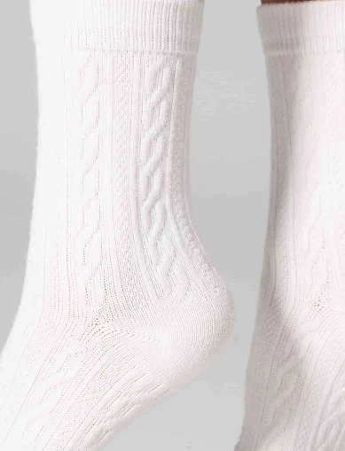 Носки женские хлопковые белые 2 шт. - фото 3 - Miraton