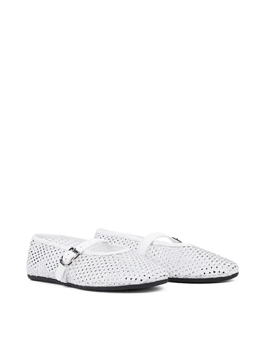 Жіночі балетки з сітки білі(JR1073-13B) - фото 3 - Miraton