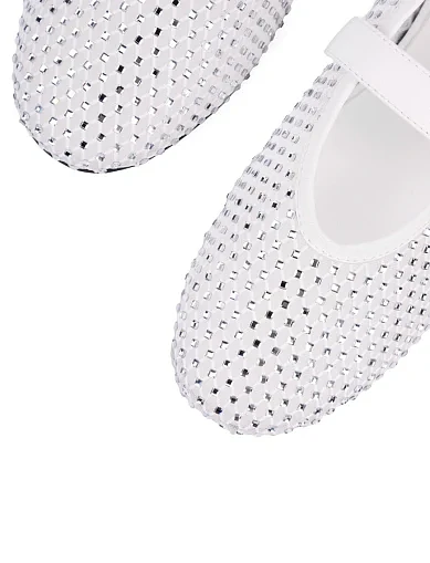 Жіночі балетки з сітки білі(JR1073-13B) - фото 5 - Miraton