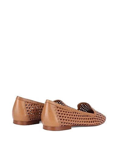 Женские слиперы кожаные коричневые - фото 4 - Miraton