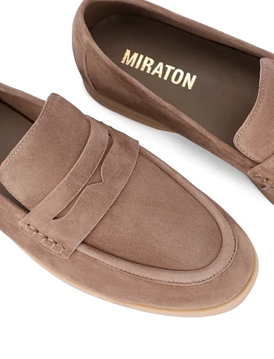 Женские слиперы велюровые бежевые - фото 5 - Miraton