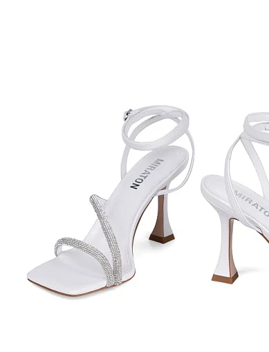 Жіночі босоніжки шкіряні білі(ML638-2-2) - фото 3 - Miraton