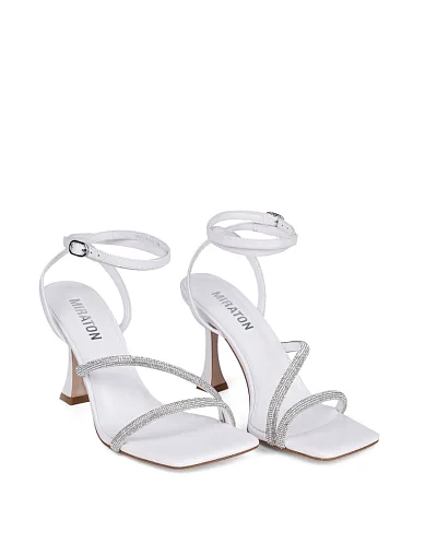 Жіночі босоніжки шкіряні білі(ML638-2-2) - фото 4 - Miraton