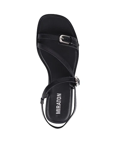 Жіночі шкіряні сандалі чорні(203-24111-53) - фото 1 - Miraton