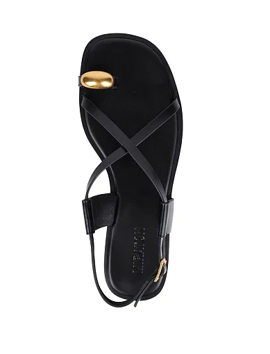 Женские сандалии кожаные черные - фото 3 - Miraton