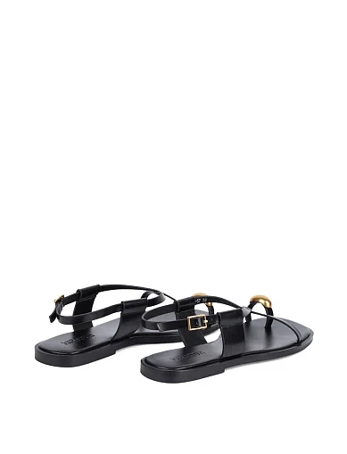 Женские сандалии кожаные черные - фото 4 - Miraton