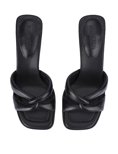 Жіночі шкіряні сабо чорні(203-3106-912) - фото 6 - Miraton