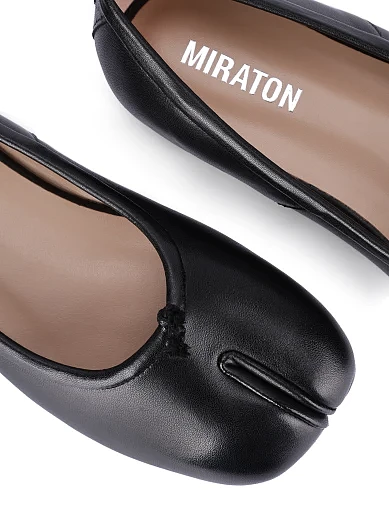 Жіночі балетки шкіряні чорні(IS20556-021-H159) - фото 5 - Miraton