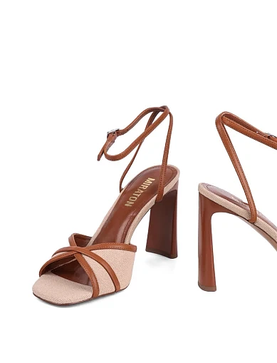Жіночі босоніжки шкіряні коричневі(XL2486A-8) - фото 3 - Miraton